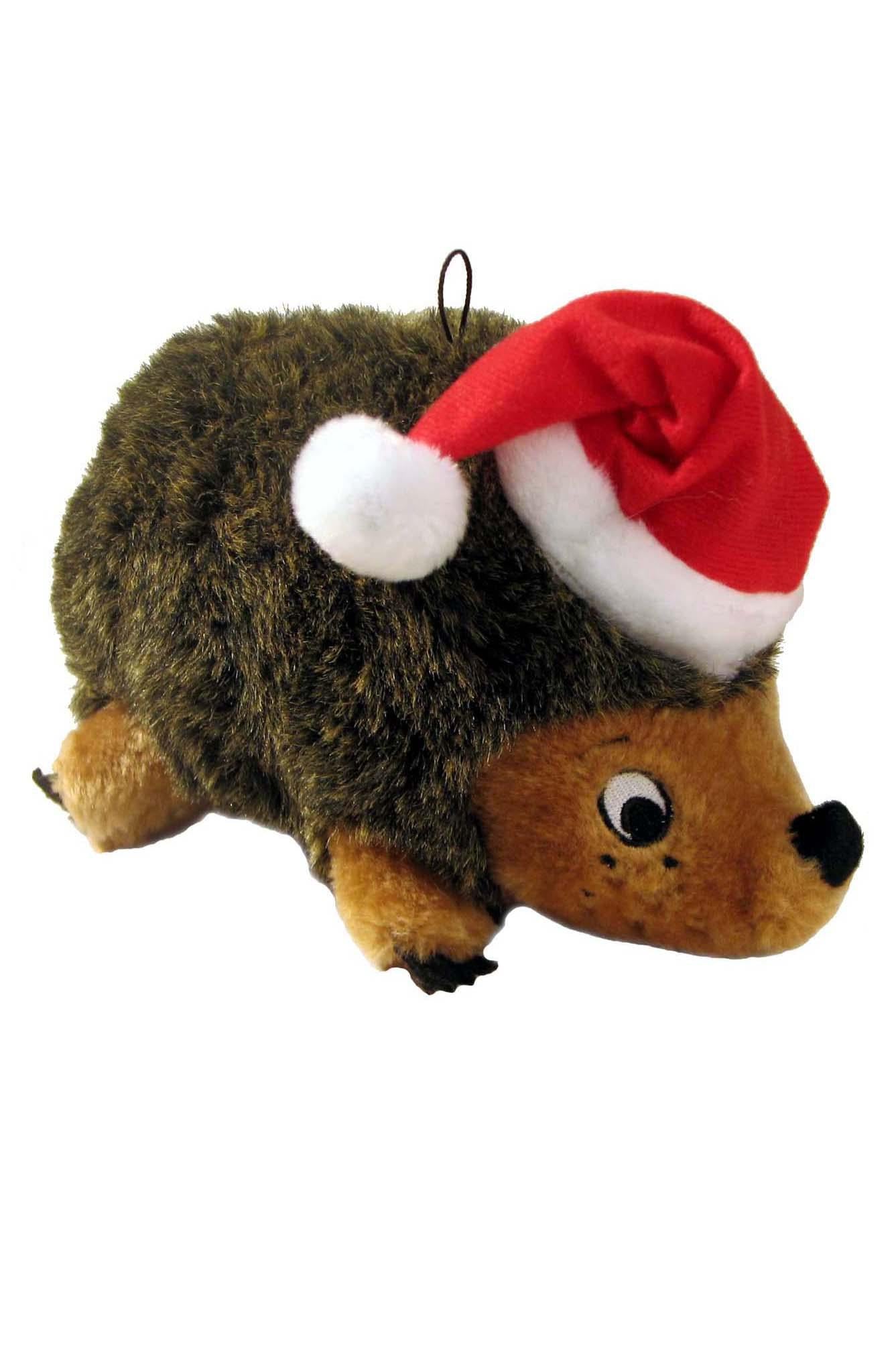 Outward Hound Hedgehogz with Santa Hat Dog Toy, Small